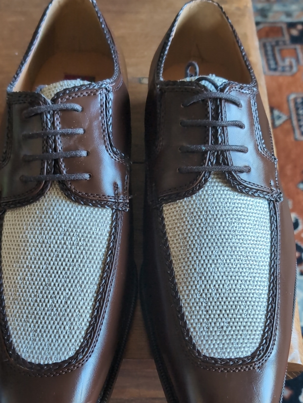 Bolano Men's Brown & Cream Woven Mesh Dress Shoes - Size 10.5 [NWOT]